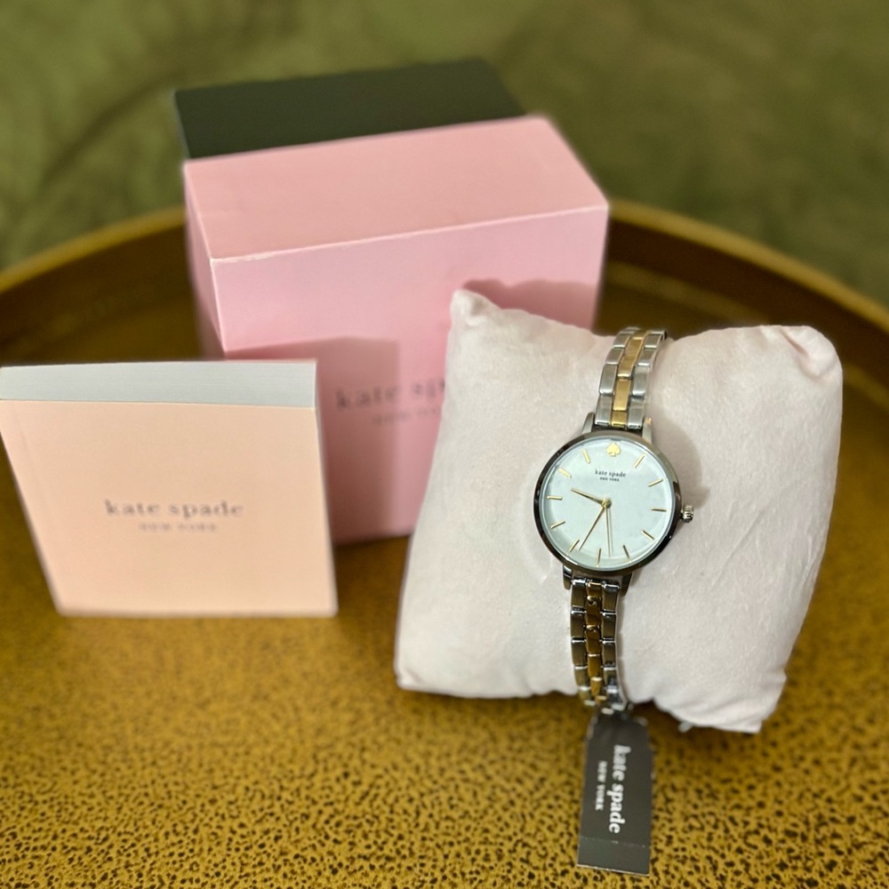 kate spade new york Metro Two-Tone Stainless Steel Bracelet Watch 30mm NWT